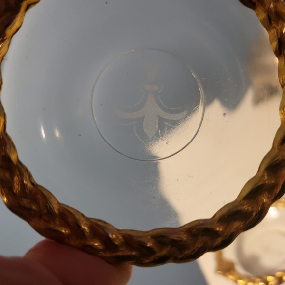 Vtg Duo Ashtrays & Matchbook Set~Goldtone Rope Design - Picture 4 of 6